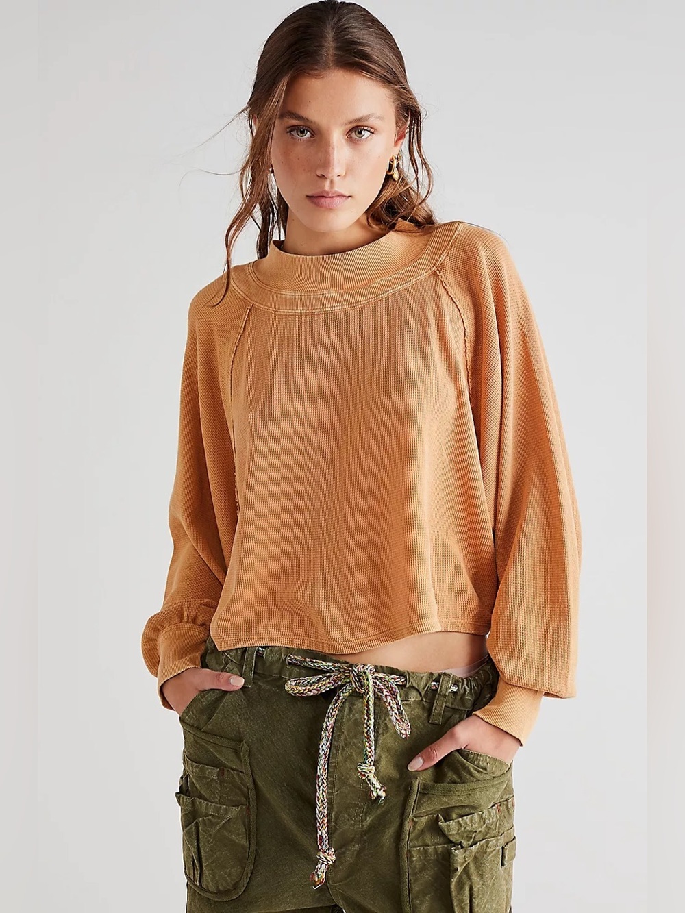 Free People Fun Times Turtleneck in Golden Nugget Size XS
